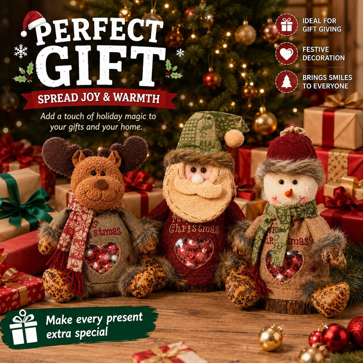 🎅Christmas gift bags with zipper closure🎁