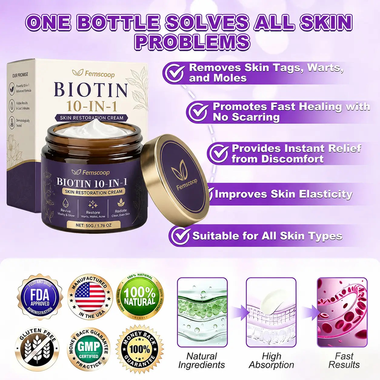Femscoop® Biotin 10-in-1 Skin Restoration Cream
