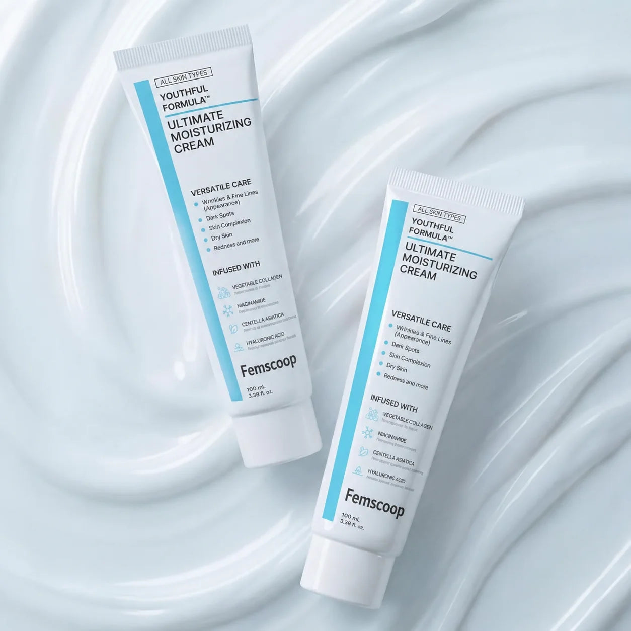 Femscoop™ Youthful Formula: Erase Dark Spots, Redness & Wrinkles with Deep Hydration (Centella, Niacinamide & Collagen)