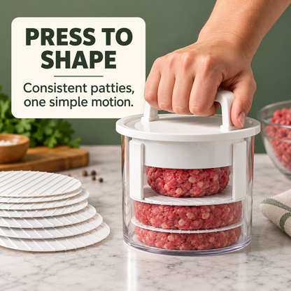 🍔Burger Patty Press & Storage Set | Prep, Stack & Chill