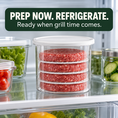 🍔Burger Patty Press & Storage Set | Prep, Stack & Chill