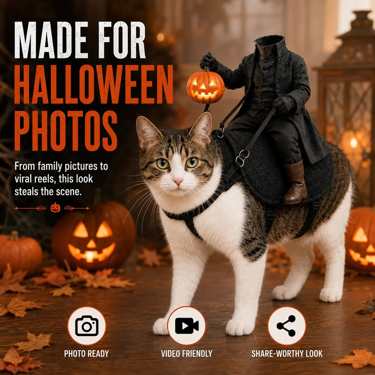 🎃The Headless Horseman Rider Pet Costume🐾