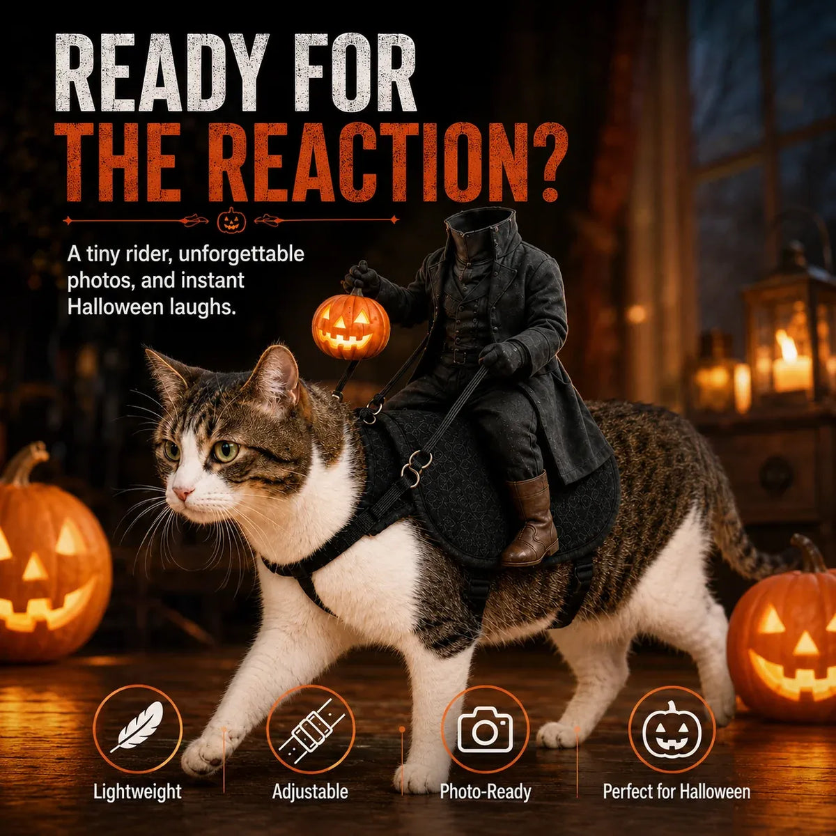 🎃The Headless Horseman Rider Pet Costume🐾