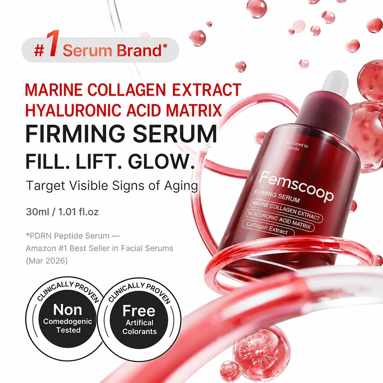 Femscoop Face & Neck Firming Serum | Wrinkle, Elasticity & Pore Care