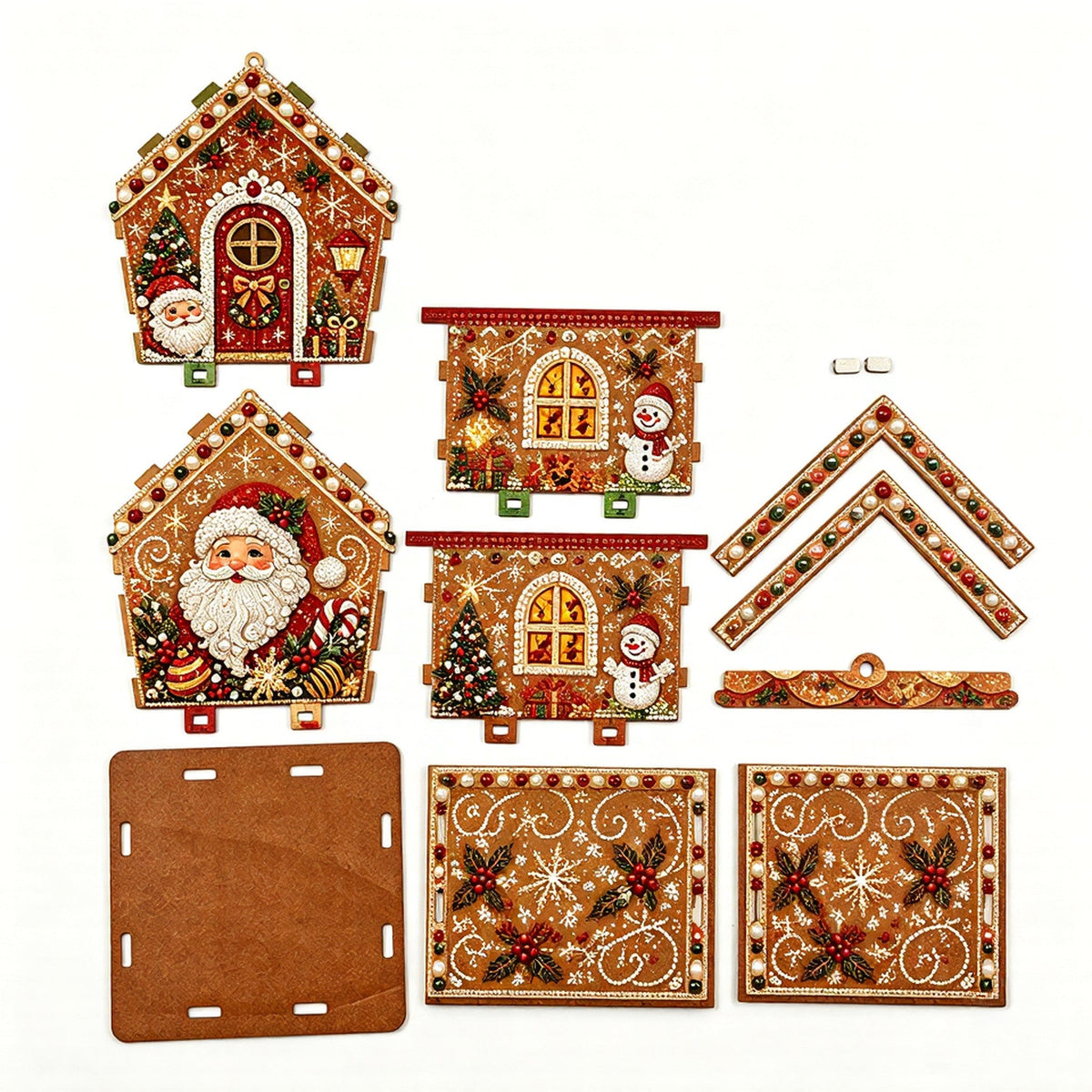 3D Holiday Wooden House Rhinestone DIY Kit - Halloween & Christmas Holiday Cottage Collection