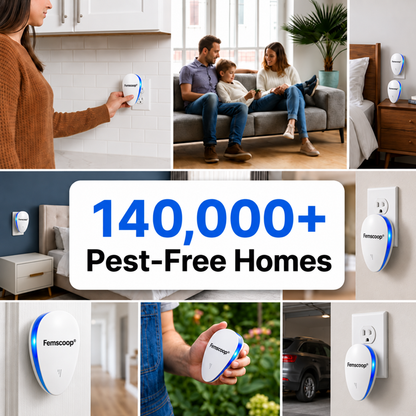Femscoop® Ultrasonic Pest Repeller - Banish 14+ Pests for Good