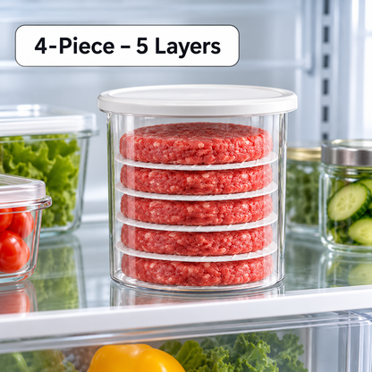 🍔Burger Patty Press & Storage Set | Prep, Stack & Chill