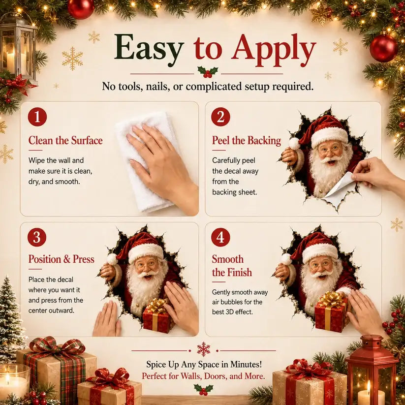 🎅Christmas Breaking Through the Wall Decal🎄