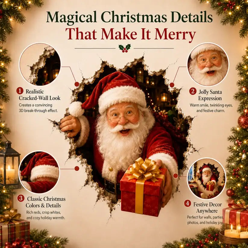 🎅Christmas Breaking Through the Wall Decal🎄