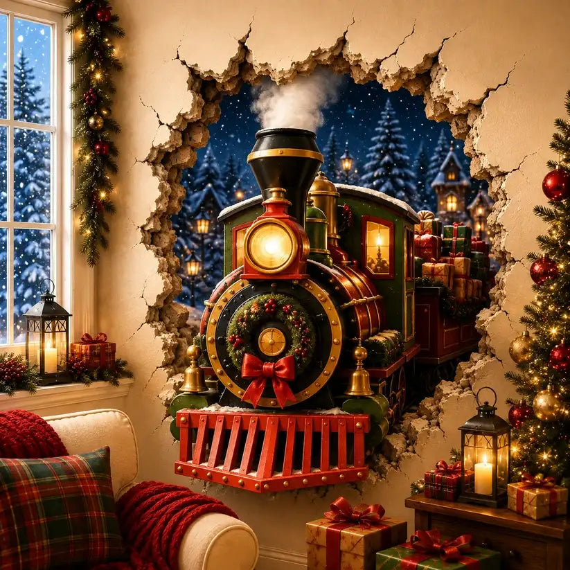 🎅Christmas Breaking Through the Wall Decal🎄