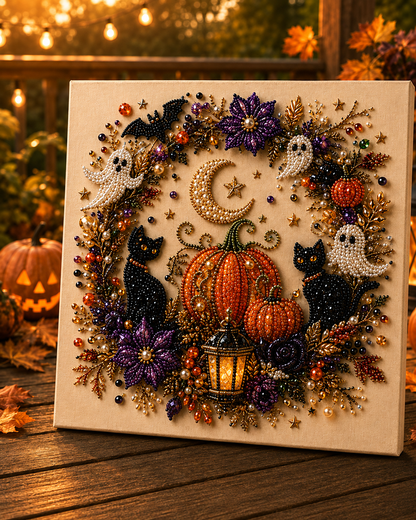 💥 Last Day 50% OFF – 👻 Halloween Pearl Art DIY Kit – Turn Tiny Pearls into Spooky-Cute Magic✨