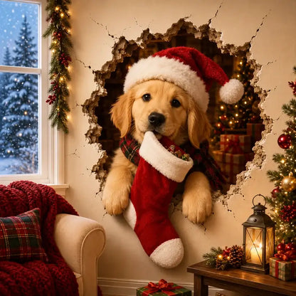 🎅Christmas Breaking Through the Wall Decal🎄