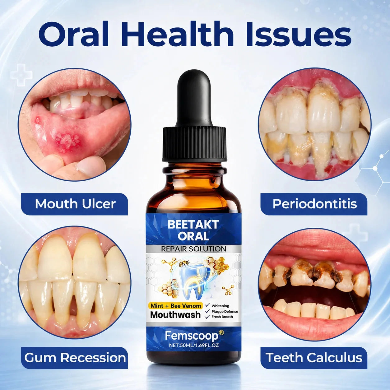 Femscoop® BeeTakt Oral Repair Solution – Anti-Plaque, Stain Removal & Cavity Care