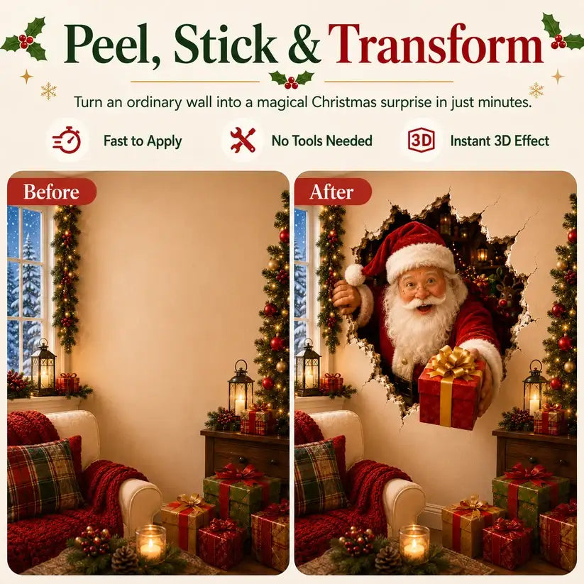 🎅Christmas Breaking Through the Wall Decal🎄