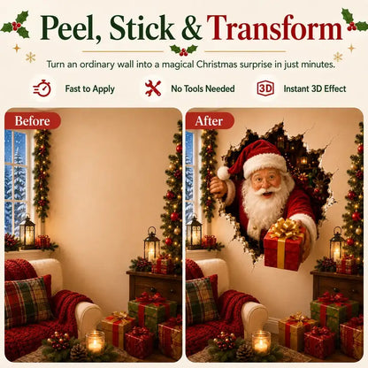 🎅Christmas Breaking Through the Wall Decal🎄