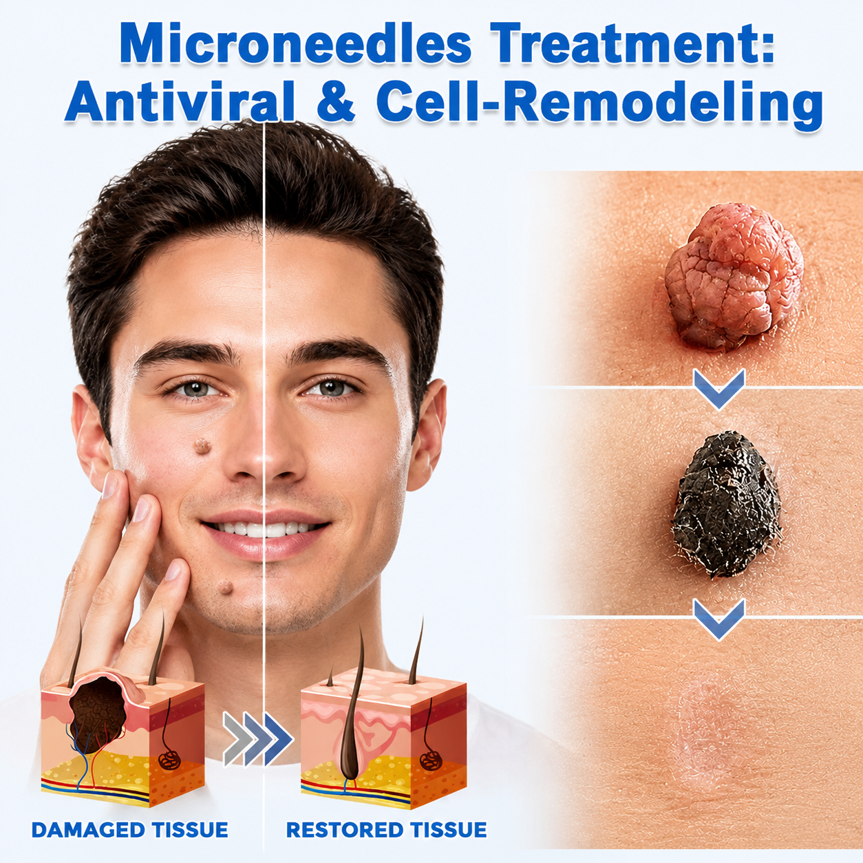 MYLUREN™2-in-1 Microneedle & Hydrocolloid Patch🍀| Removes Raised Moles, Acne, Flat Warts & Skin Tags | Helps Improve Wrinkles, Scars & Blemishes | Invisible Patches for Face & Body