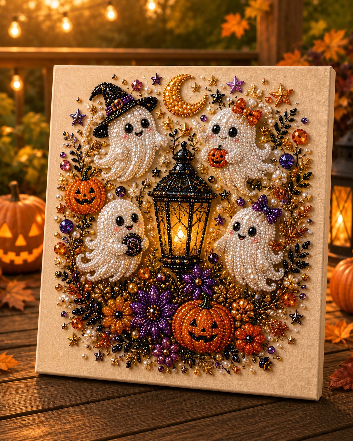 💥 Last Day 50% OFF – 👻 Halloween Pearl Art DIY Kit – Turn Tiny Pearls into Spooky-Cute Magic✨