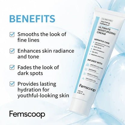 Femscoop™ Youthful Formula: Erase Dark Spots, Redness & Wrinkles with Deep Hydration (Centella, Niacinamide & Collagen)