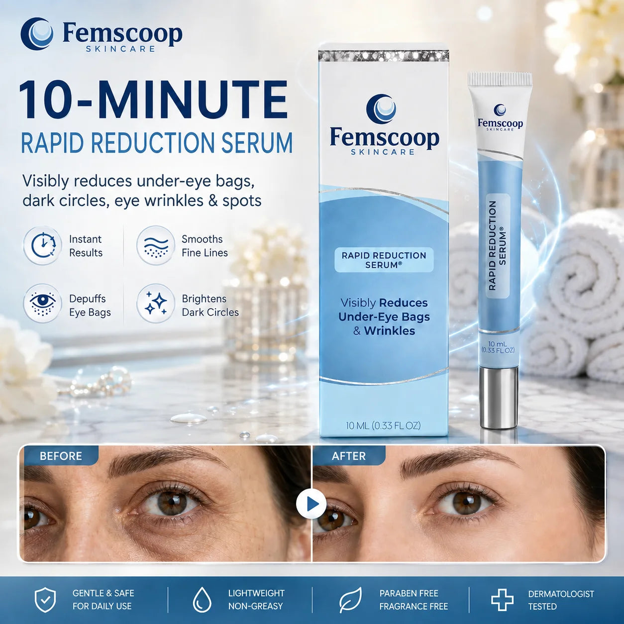Instantly Erase Heavy Eye Bags & Dark Circles: Look Years Younger in Just 10 Minutes with Femscoop