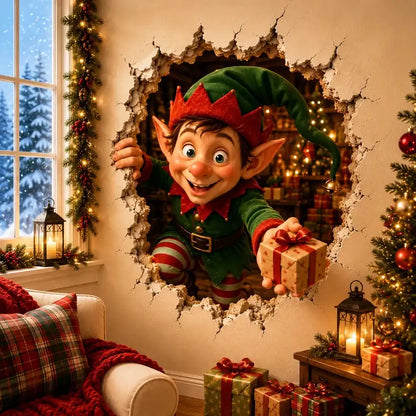 🎅Christmas Breaking Through the Wall Decal🎄