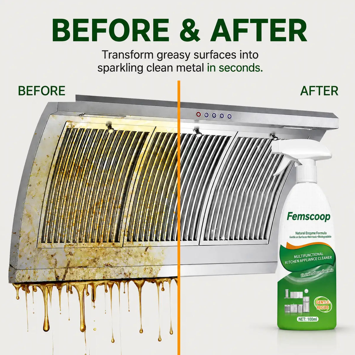 Discover the Femscoop Difference: Tough on Grease, Kind to Your Home.