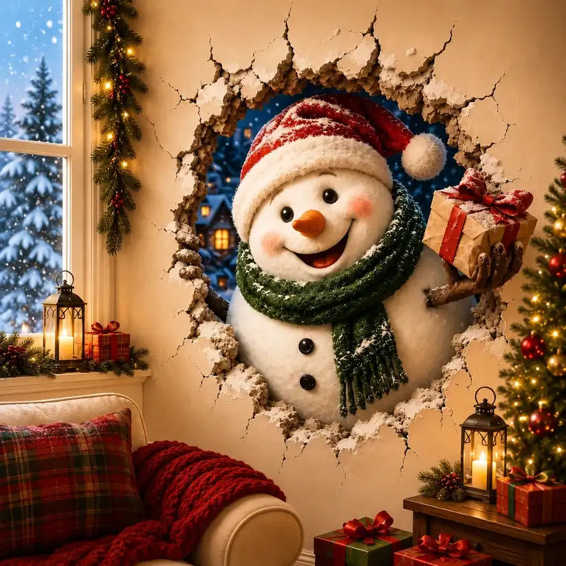 🎅Christmas Breaking Through the Wall Decal🎄