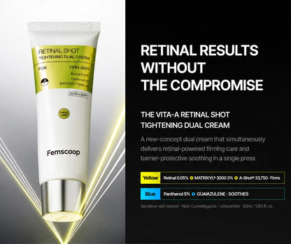 Erase Stubborn Wrinkles & Firm Sagging Skin—Without the Irritation: Femscoop Vita-A Retinal Dual Cream