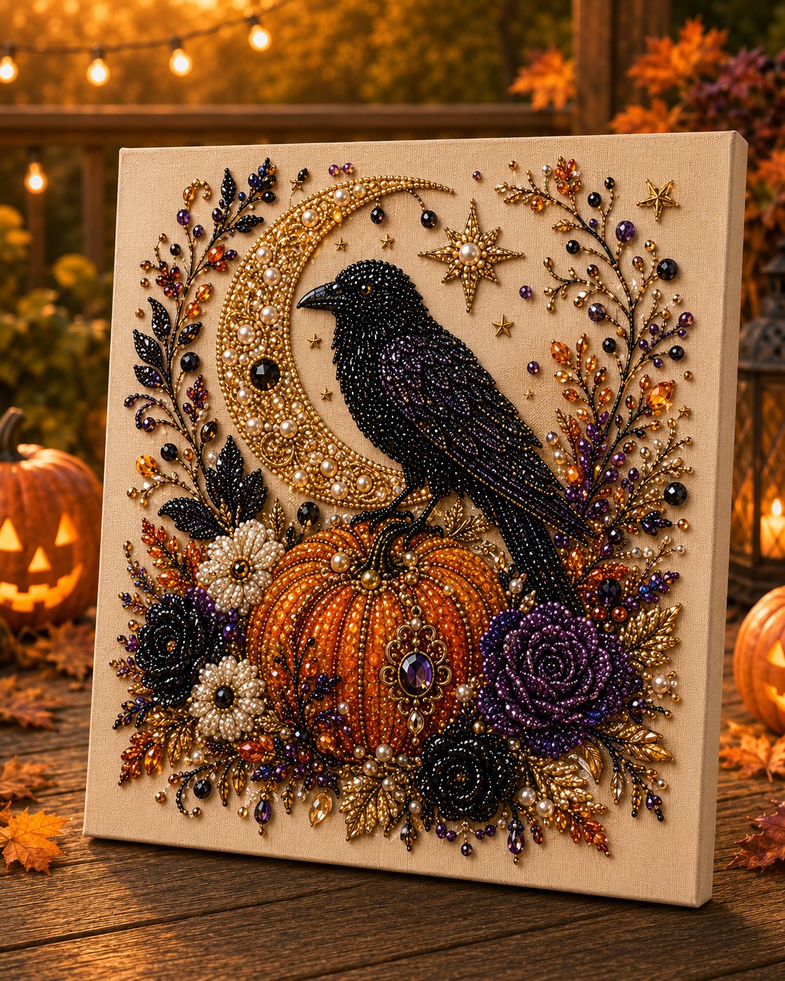 💥 Last Day 50% OFF – 👻 Halloween Pearl Art DIY Kit – Turn Tiny Pearls into Spooky-Cute Magic✨