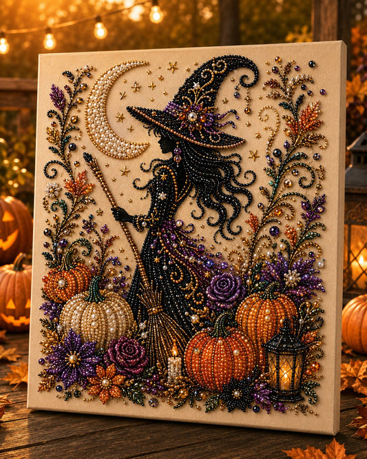 💥 Last Day 50% OFF – 👻 Halloween Pearl Art DIY Kit – Turn Tiny Pearls into Spooky-Cute Magic✨