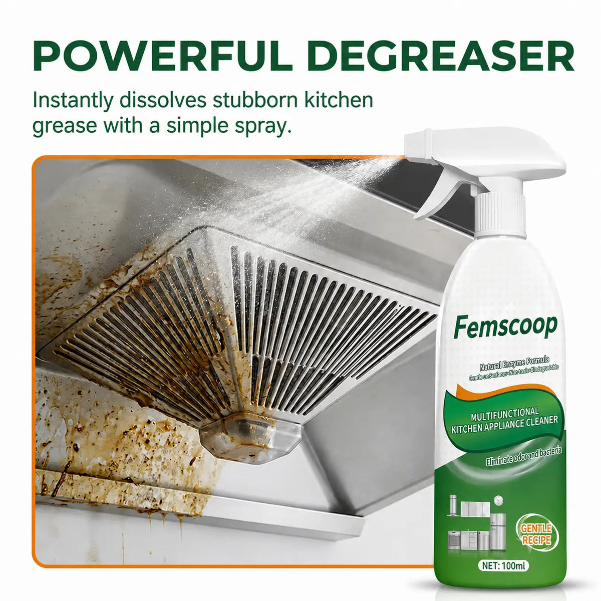 Discover the Femscoop Difference: Tough on Grease, Kind to Your Home.