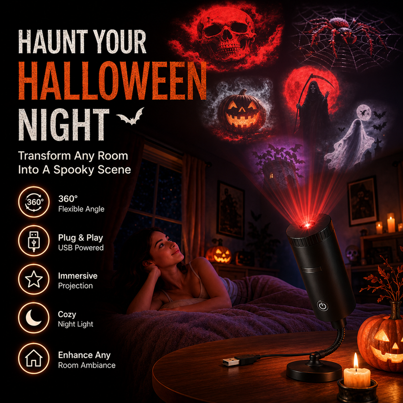 Plug-&-Play HD Projector – Multiple Themes & Stunning Scenes