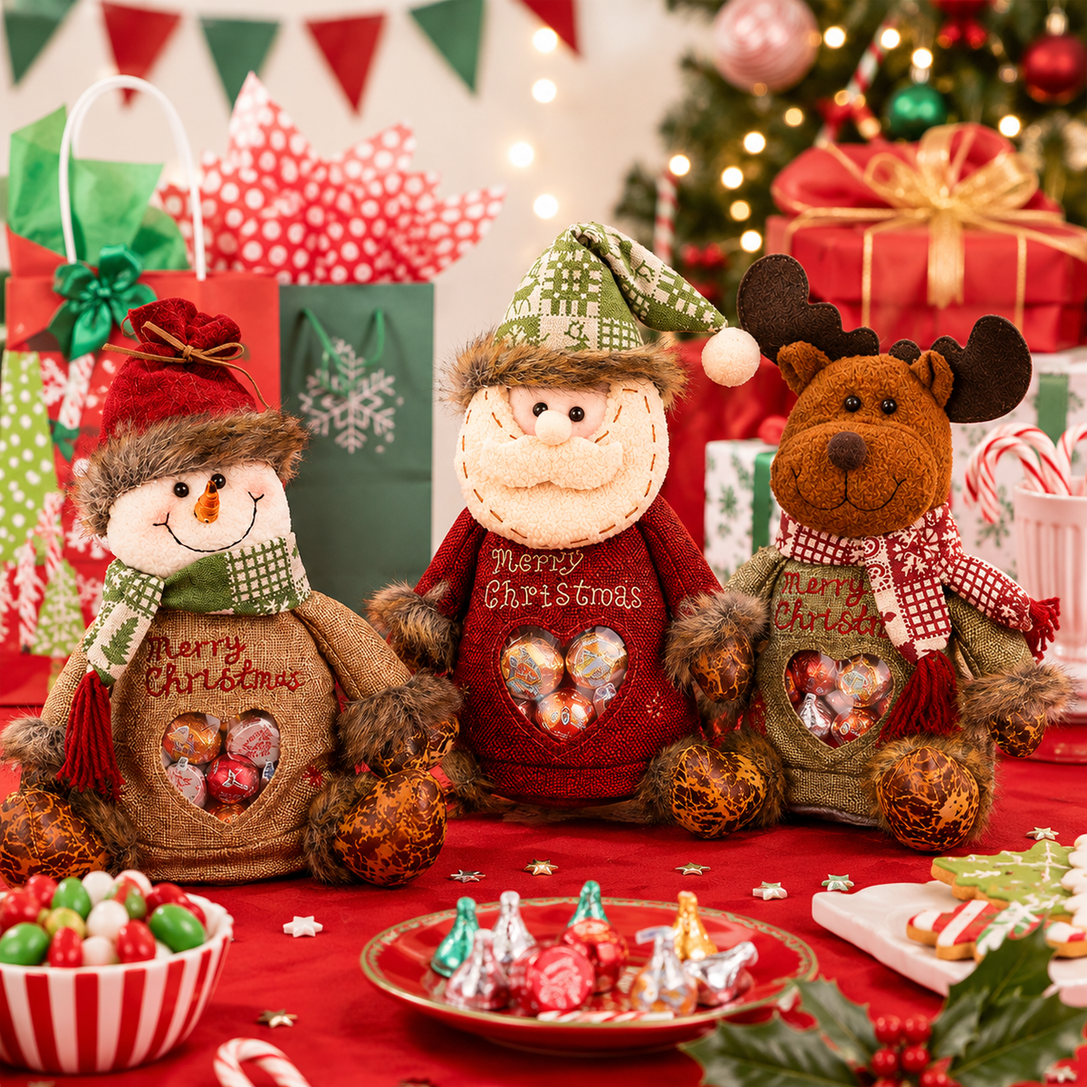 🎅Christmas gift bags with zipper closure🎁