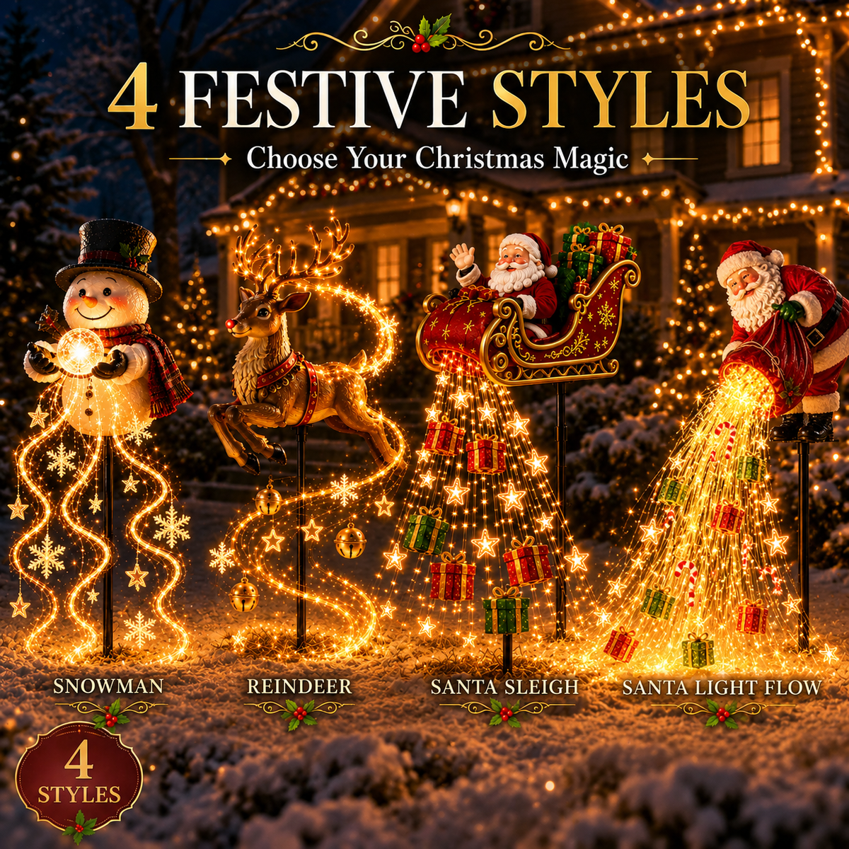 🎁 Santa’s Magic Pour – Flowing LED Christmas Garden Light