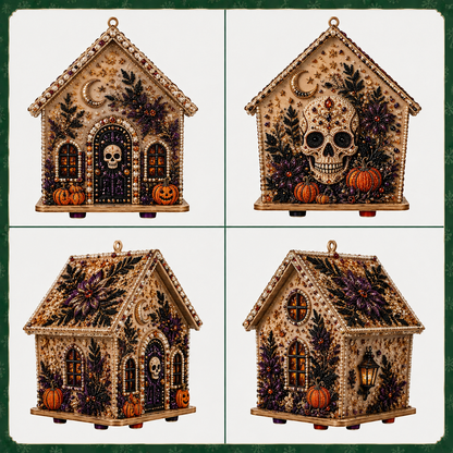 3D Holiday Wooden House Rhinestone DIY Kit - Halloween & Christmas Holiday Cottage Collection