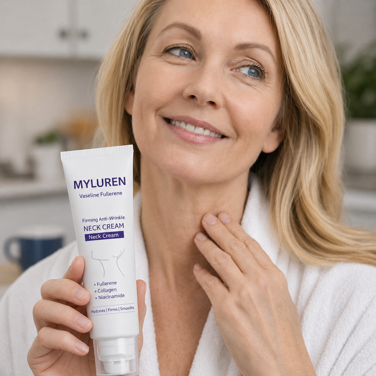 MYLUREN™ Roller Massage Neck Cream 🧴 Collagen & Hyaluronic Acid | Firms Neck, Reduces Wrinkles & Double Chin