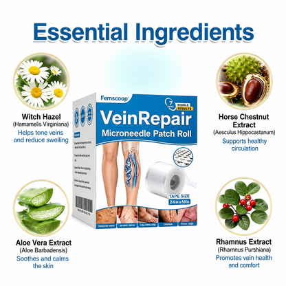 🇨🇦🏆✅️🏃Femscoop® VeinRepair Microneedle Patch Roll⚡Instant Relief, Long-Term Results