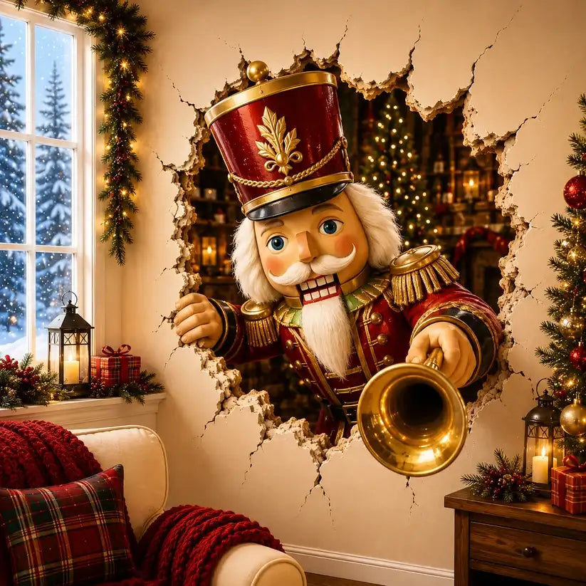 🎅Christmas Breaking Through the Wall Decal🎄