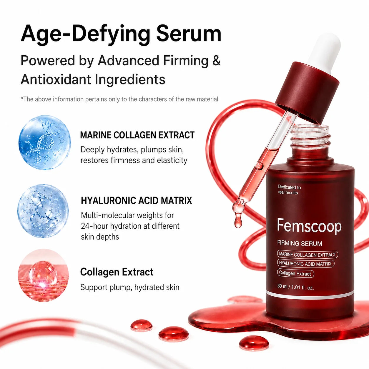 Femscoop Face & Neck Firming Serum | Wrinkle, Elasticity & Pore Care