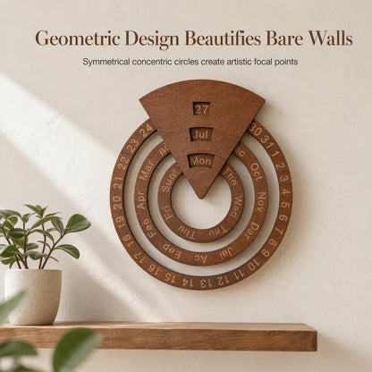 📅Circular Wooden Rotating Perpetual Calendar🪵