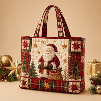 Handmade Christmas Quilted Tote Bag
