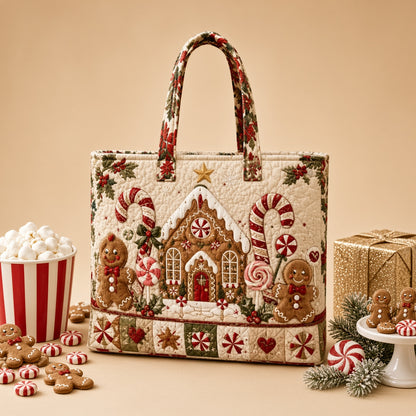 Handmade Christmas Quilted Tote Bag