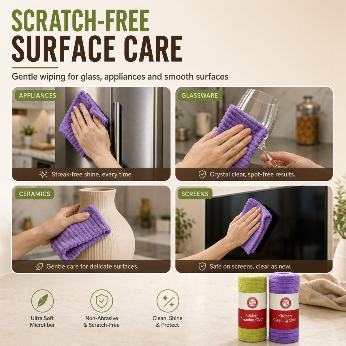 Multipurpose Reusable Tear-Off Cleaning Cloth Roll