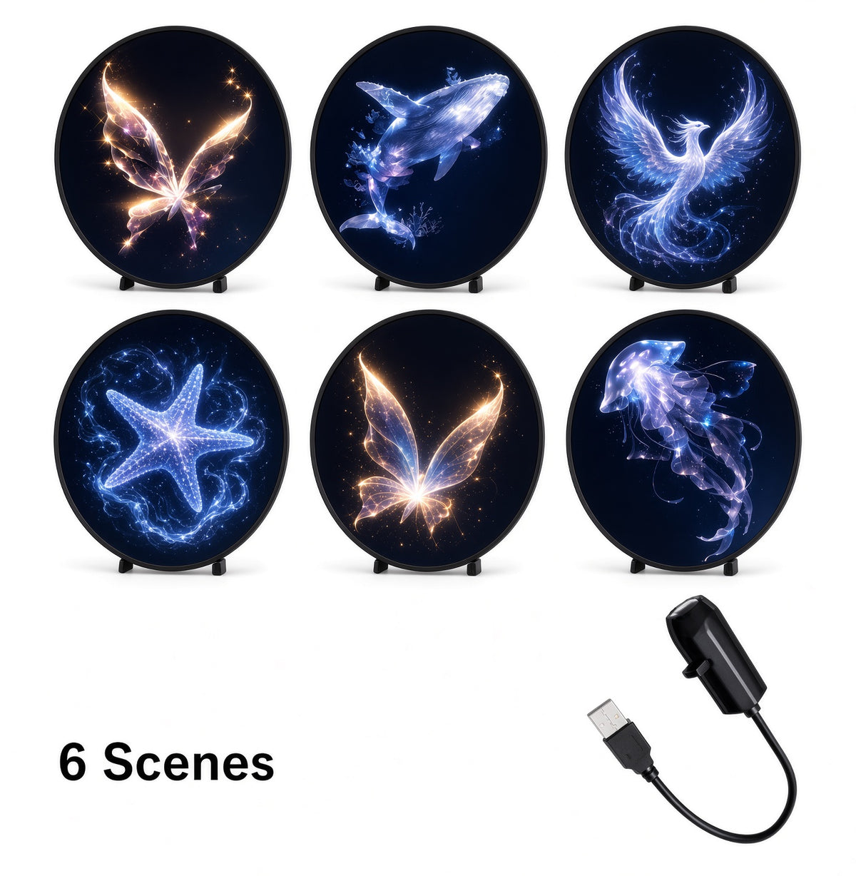 Plug-&-Play HD Projector – Multiple Themes & Stunning Scenes