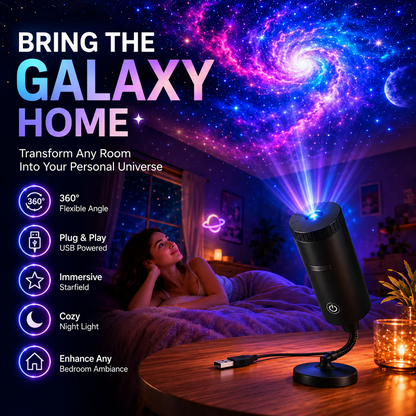 Plug-&-Play HD Projector – Multiple Themes & Stunning Scenes