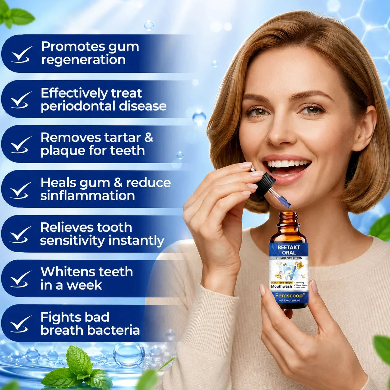 Femscoop® BeeTakt Oral Repair Solution – Anti-Plaque, Stain Removal & Cavity Care
