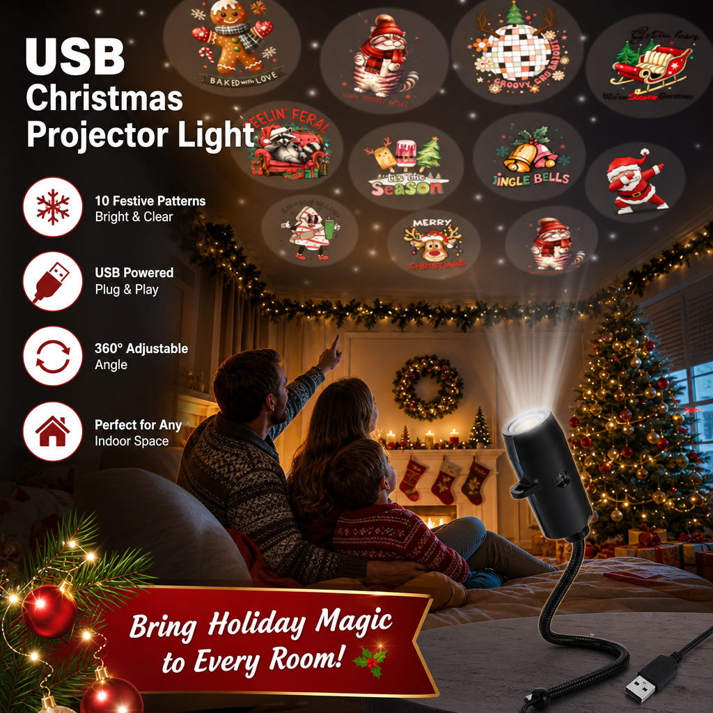 Plug-&-Play HD Projector – Multiple Themes & Stunning Scenes